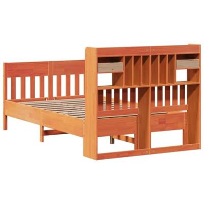 Bedframe zonder matras massief grenenhout wasbruin 135x190 cm