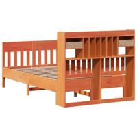 Bedframe zonder matras massief grenenhout wasbruin 135x190 cm - thumbnail