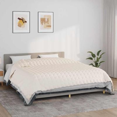 VidaXL Verzwaringsdeken 220x260 cm 15 kg stof lichtcrèmekleurig VidaXL Verzwaringsdeken 220x260 cm 15 kg stof lichtcrèmekleurig