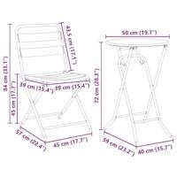 Bistroset 3 pcs Antraciet Staal - thumbnail