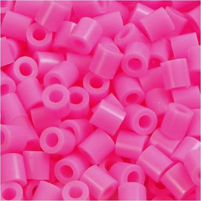 NABBI Strijkkralen, afm 5x5 mm, gatgrootte 2,5 mm, medium, roze (32222), 1100 stuk/ 1 doos