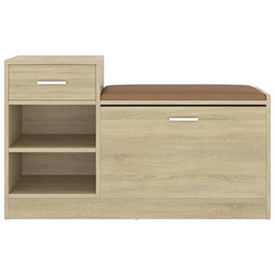VidaXL Schoenenbank 94,5x31x57 cm bewerkt hout sonoma eikenkleurig
