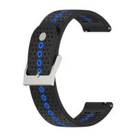 By Qubix - Dot Pattern bandje - Zwart met blauw - Compatible met Garmin Vivoactive 6 / Vivoactive 5 / Vivoactive 3 - Compatible Garmin bandje - Bandbreedte: 20mm - thumbnail