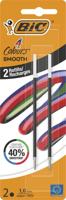 BIC vulling voor balpen 4 Colours Smooth, medium, blister van 2 stuks, zwart - thumbnail