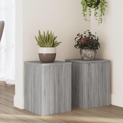 Plantenstandaards 2 st 25x25x35 cm bewerkt hout grijs sonoma Plantenstandaards 2 st 25x25x35 cm bewerkt hout grijs sonoma