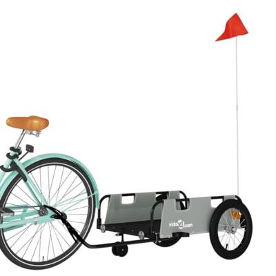 VidaXL Fietstrailer oxford stof en ijzer grijs VidaXL Fietstrailer oxford stof en ijzer grijs