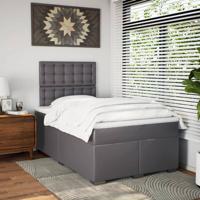 Boxspring met matras kunstleer grijs 120x190 cm - thumbnail