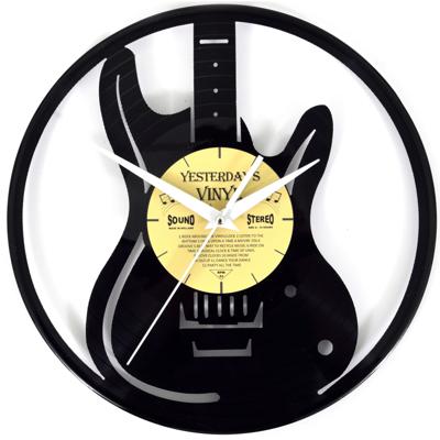 Vinyl Klok Gitaar - Gemaakt Van Een Gerecyclede Plaat Vinyl Klok Gitaar - Gemaakt Van Een Gerecyclede Plaat