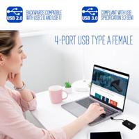 Hub USB Ewent EW1136 4 x USB 3.0 Zwart - thumbnail