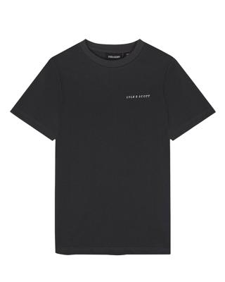 Script Embroidered T-shirt Gunmetal