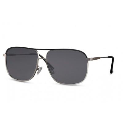 CWI zonnebril heren panto volledig omrand cat. 3 zilver /zwart