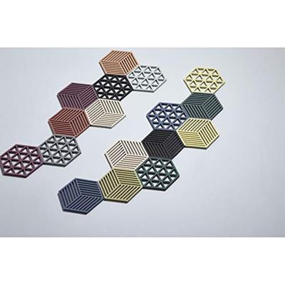 Zone - Hexagon - Onderzetter Set/3 Indigo/Fog/Olive Taupe
