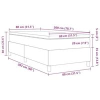 Boxspringbed Lichtgrijs en wit. 80 x 200 cm Katoen Stof - thumbnail