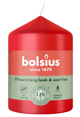 Bolsius stompkaars 6x8 cm delicate red