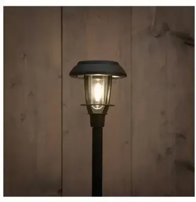 Anna's Collection Solar lantaarn op steker 11,5 x 40,5 cm zwart met led