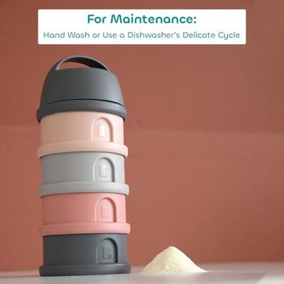Melkdispenser met 4 vakken BEABA mineraalgrijs/roze - thumbnail