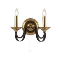 Searchlight Klassieke wandlampBelfry Brons met goud - 1842-2BZ - thumbnail