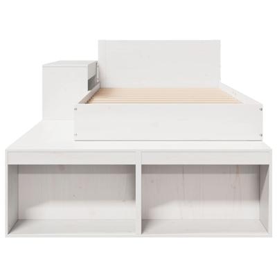 Bedframe zonder matras massief grenenhout wit 80x200 cm - thumbnail