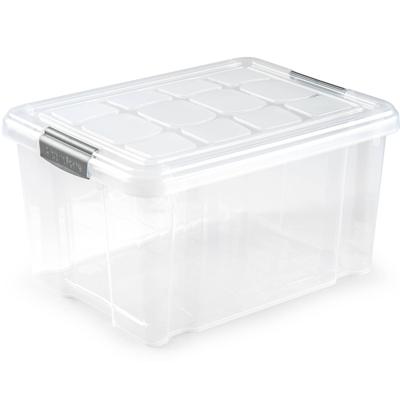1x Opslagbakken/organizers met deksel 16 liter 40 cm transparant - Opbergbox 1x Opslagbakken/organizers met deksel 16 liter 40 cm transparant - Opbergbox