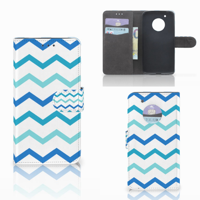 Motorola Moto G5 Plus Telefoon Hoesje Zigzag Blauw - thumbnail