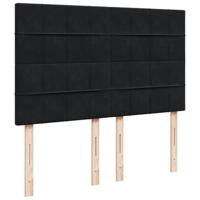 Boxspring met matras fluweel zwart 140x190 cm - thumbnail