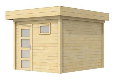 Woodvision Tapuit blokhut 300x300 cm 28 mm vuren blank- Plat dak- Onbehandeld vurenhout- Woodvision Woodvision Tapuit blokhut 300x300 cm 28 mm vuren blank- Plat dak- Onbehandeld vurenhout- Woodvision