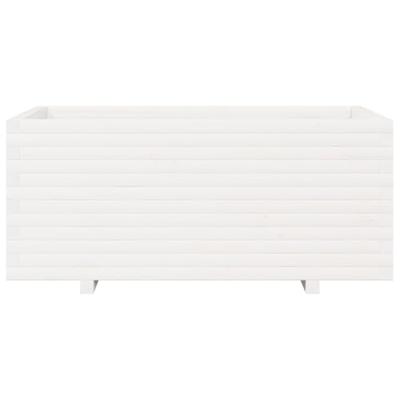 Plantenbak 110x60x49,5 cm massief grenenhout wit