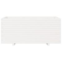 Plantenbak 110x60x49,5 cm massief grenenhout wit - thumbnail