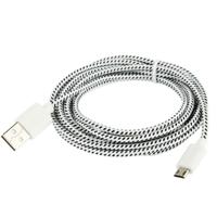 Geweven Nylon stijl micro 5 pin USB data transfer / laad kabel voor samsung galaxy s iv / i9500 / s iii / i9300 / note ii / n7100 / nokia / htc / blac - thumbnail