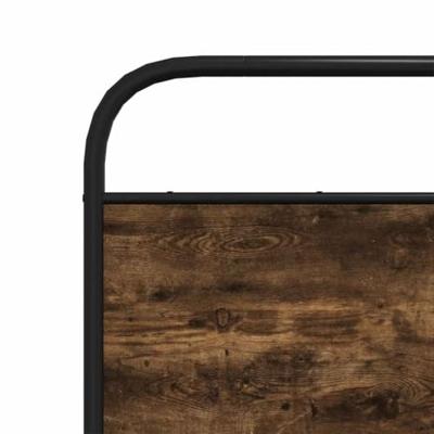 Bedframe zonder matras bewerkt hout gerookt eiken 120x200 cm Bedframe zonder matras bewerkt hout gerookt eiken 120x200 cm