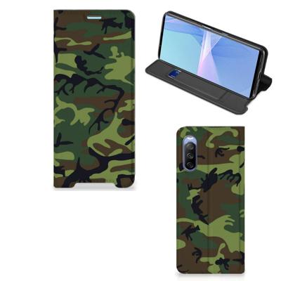 Sony Xperia 10 III | Hoesje met Magneet | Army Dark Sony Xperia 10 III | Hoesje met Magneet | Army Dark