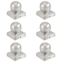 VidaXL Paalkappen 6 st bol 71x71 mm gegalvaniseerd metaal - thumbnail