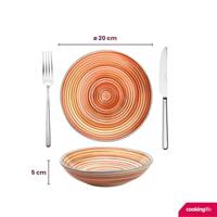 Cookinglife Serviesset Rhythm & Lines 18-delig / 6 personen - 6 dinerborden, 6 ontbijtborden en 6 diepe borden - thumbnail