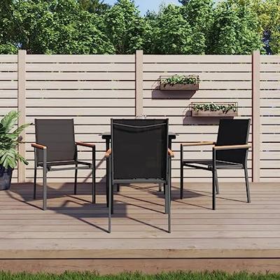 5-delige Tuinset textileen en staal zwart