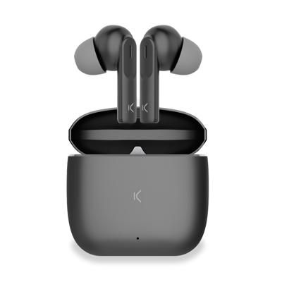 KSIX Meteor Draadloze Bluetooth-hoofdtelefoon, HD-oproepen, ENC-ruisonderdrukking, oplaadbox, True Wireless Stereo, 32 uur looptijd, spraakassistent, waterdicht, zwart
