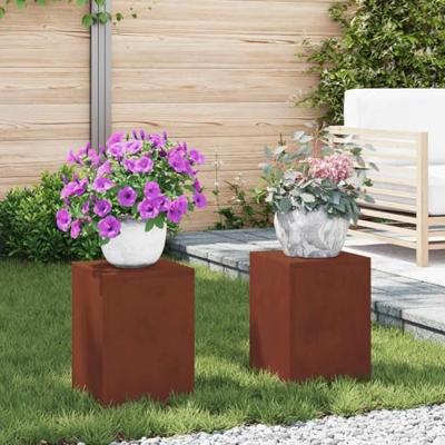 VidaXL Plantenstandaard 2 pcs roestig 24 x 24 x 35 cm cortenstaal VidaXL Plantenstandaard 2 pcs roestig 24 x 24 x 35 cm cortenstaal