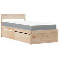 Bed met lades en matras massief grenenhout 90x190 cm - thumbnail
