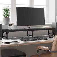 VidaXL Monitorstandaard 105x23x15,5 cm bewerkt hout zwart - thumbnail