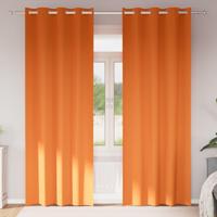 VidaXL Zwart-out gordijnen met ringen 2 pcs feloranje 260 x 140 cm - thumbnail