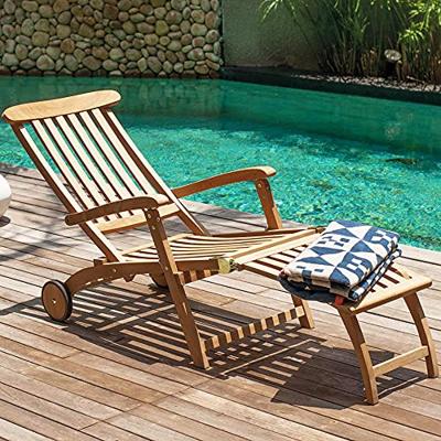 Ligstoel Premium Sunrise teakhout 150x56x77/95 cm