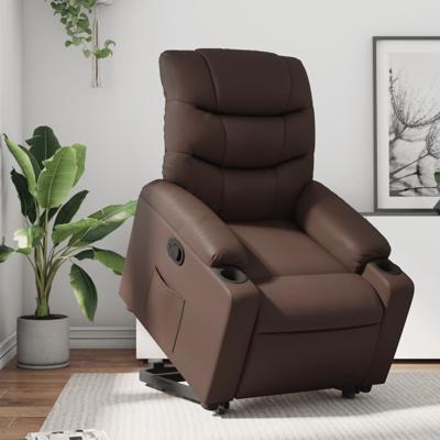 Sta-op-fauteuil verstelbaar kunstleer bruin