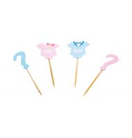 Gender Reveal Boy Or Girl Cake Toppers (8st) - thumbnail