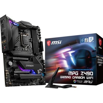 MPG Z490 GAMING CARBON WIFI - Moederbord - ATX - LGA1200-socket - Z490 - USB-C Gen2, USB 3.2 Gen 1, USB 3.2 Gen 2, USB-C Gen 2x2 - 2.5 Gigabit LAN, Wi-Fi, Bluetooth