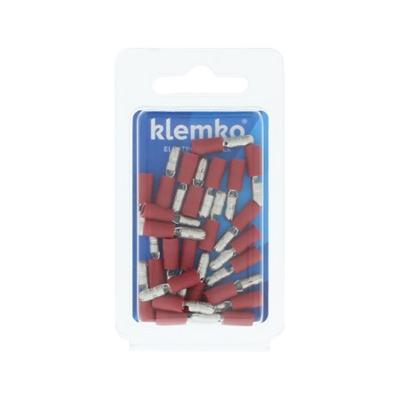 Rondsteker 4mm rood 1.5mm² geïsoleerd 25 stuks 170080 Klemko verpakking hersluitbaar