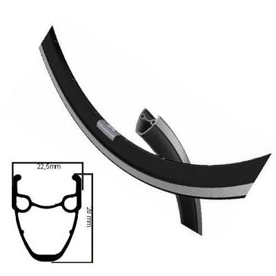 Ryde velg dp16 etrto 28 inch (622) zwart gepoederd 32 gaats 14g