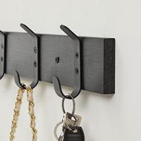 Langwerpige Kapstok met 5 Dubbele Haken, Zwart - thumbnail