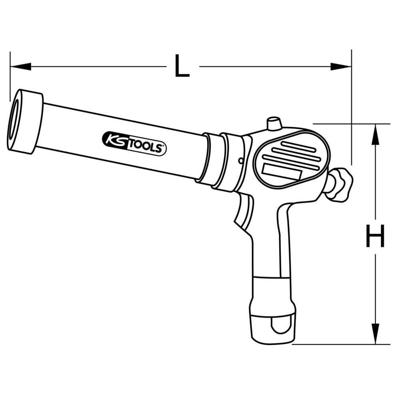 Accupatroonpistool 310 ml zonder accu en oplader KS Tools 515.3569 - thumbnail