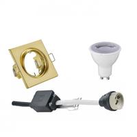 LED Inbouw Spot Set GU10 - Dimbaar & Kantelbaar - Mat Goud 6W 3000K - thumbnail