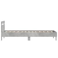 Bedframe met hoofdeinde bewerkt hout betongrijs 90x200 cm - thumbnail