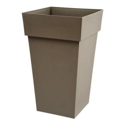 EDA Toscaanse vierkante bloempot - 39 x 39 x H 65 cm - 62 L - Taupe
